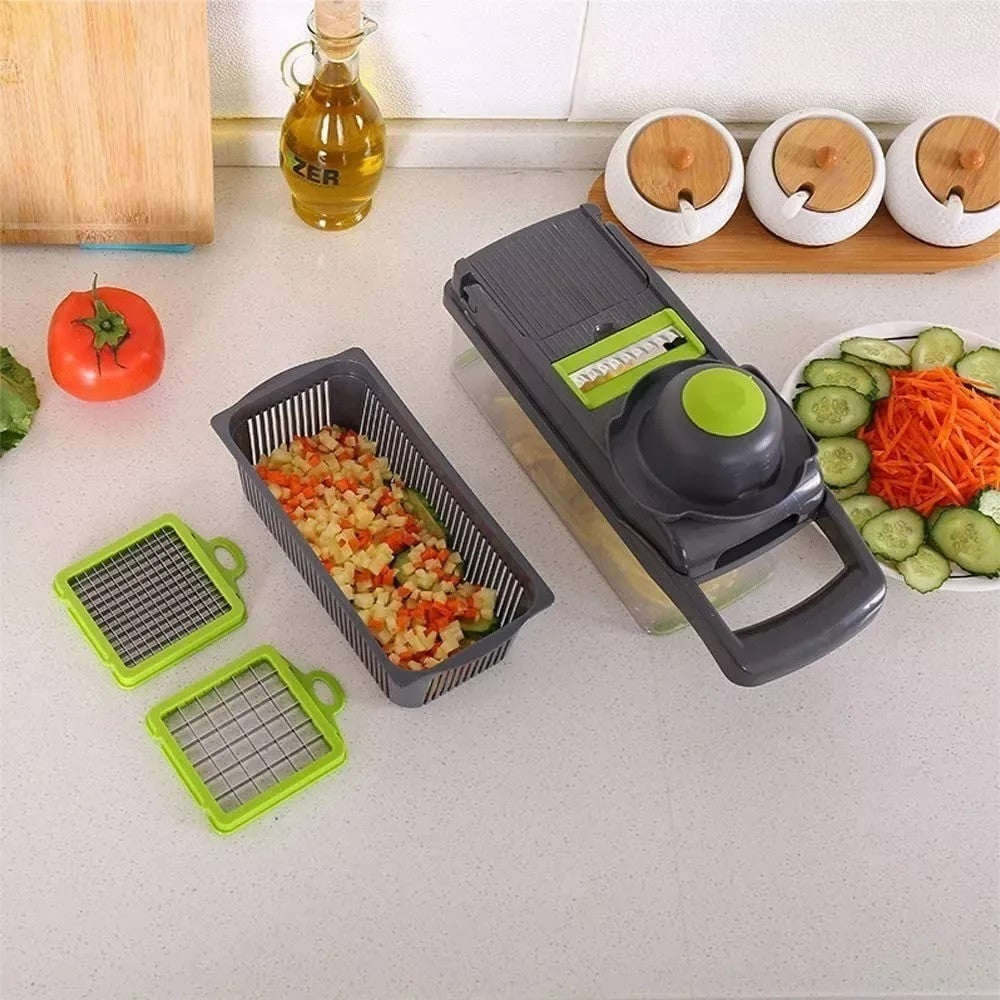 Mandolina Cortador de Verduras 15 en 1 – Rallador, Rebanador y Picador Multifuncional