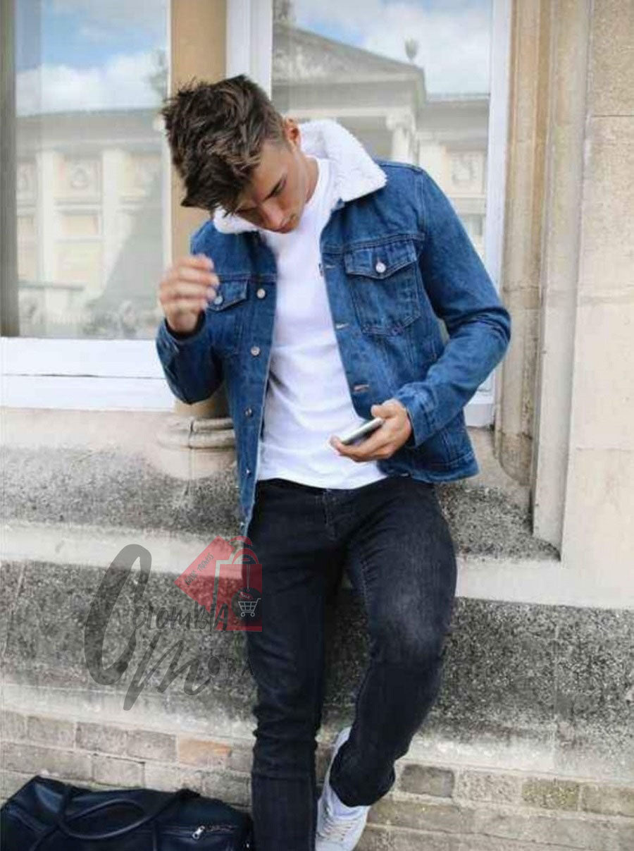 Chaqueta Jean con Forro Ovejero Hombre | Abrigo Cálido y Estilo Urbano