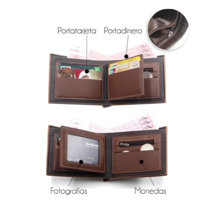 Billetera Cartera de Cuero Sintético – Elegancia, Organización y Seguridad en tu Bolsillo