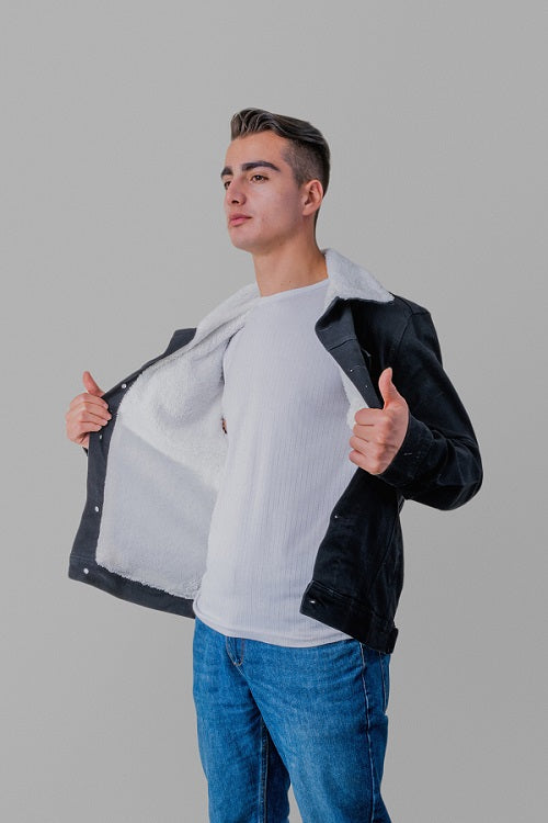 Chaqueta Jean con Forro Ovejero Hombre | Abrigo Cálido y Estilo Urbano