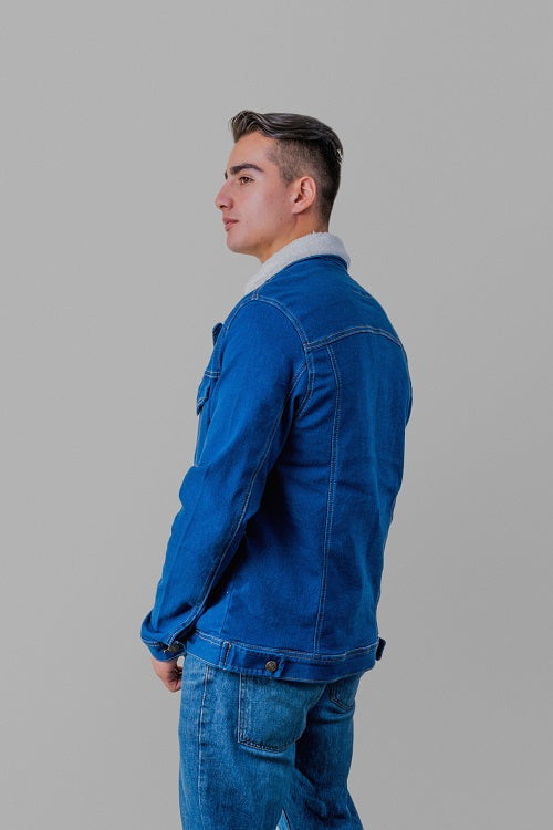 Chaqueta Jean con Forro Ovejero Hombre | Abrigo Cálido y Estilo Urbano