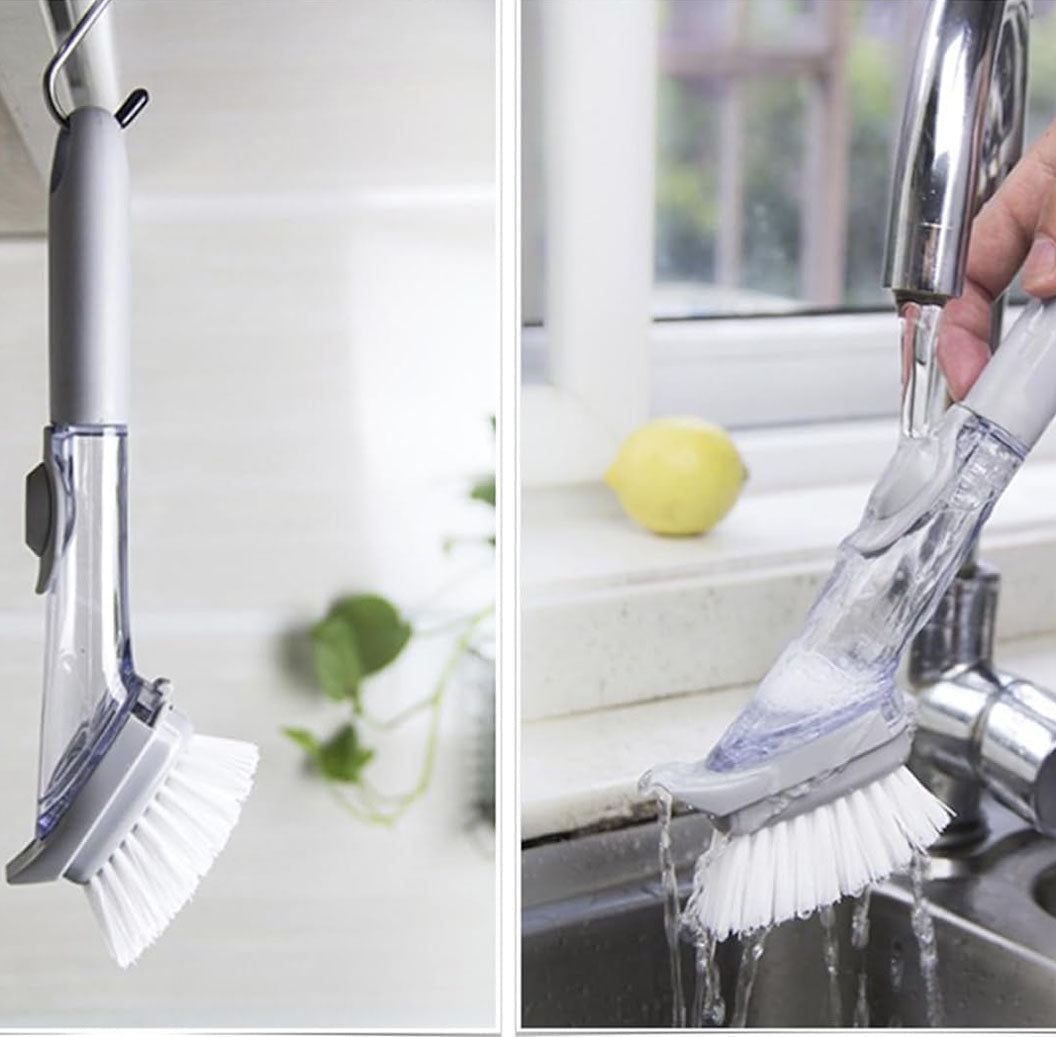 Cepillo Dispensador de Jabón 2 en 1 – Limpieza Fácil y Práctica para tu Cocina