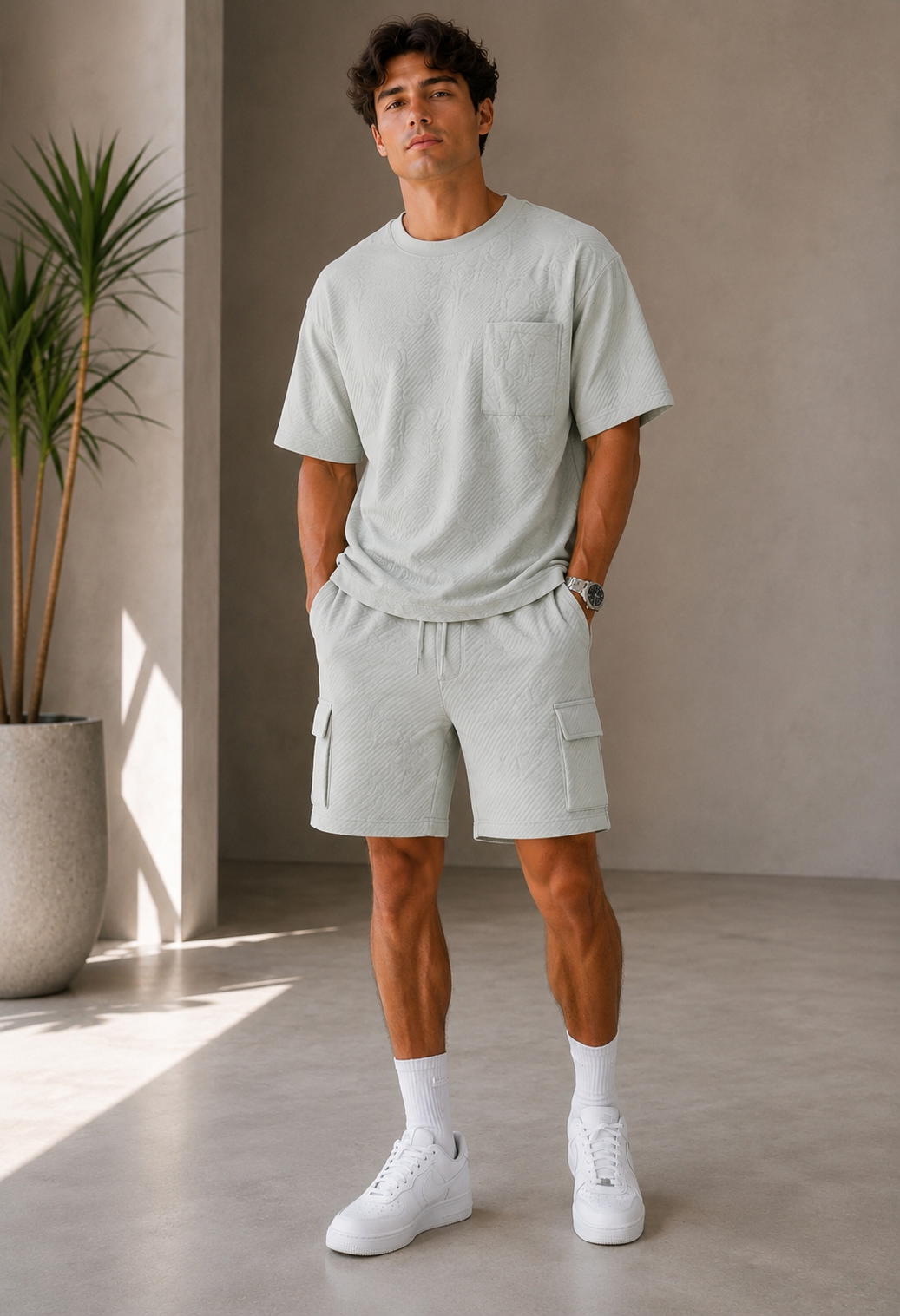 Conjunto Caballero Cargo Texturizado – Elegancia Casual con Estilo Premium