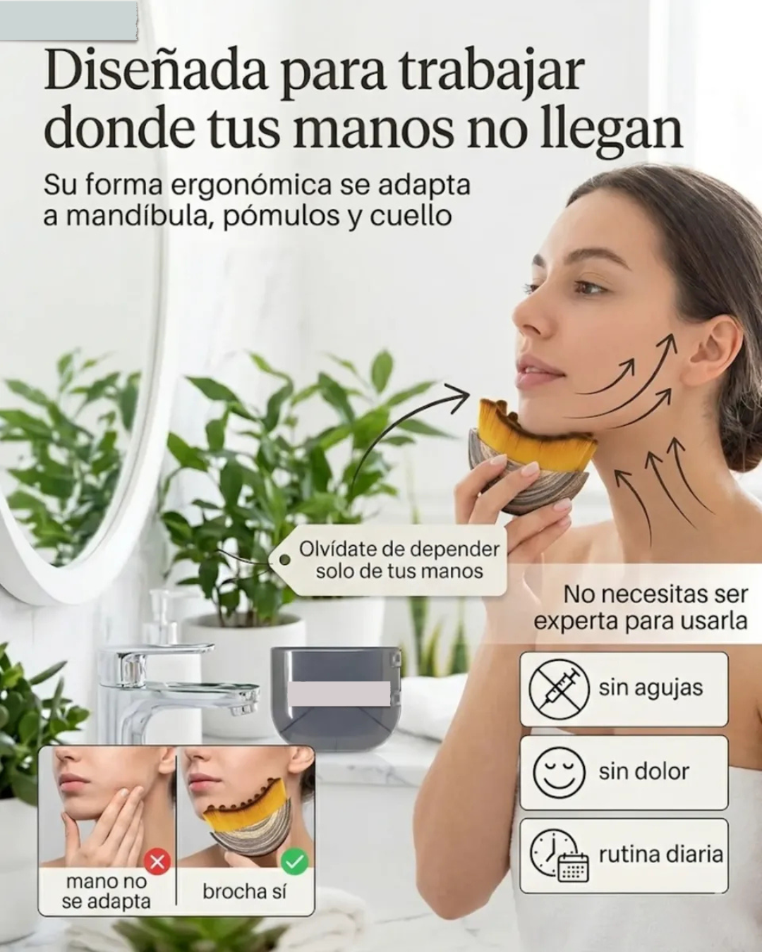 Cepillo Facial Drenante Lift | Masajeador Linfático Reafirmante